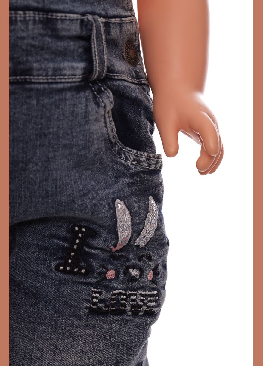 Комбинезон джинсовый для девочки на травке с зайкой синий 104 см (51076) BABYKROHA (297200748)