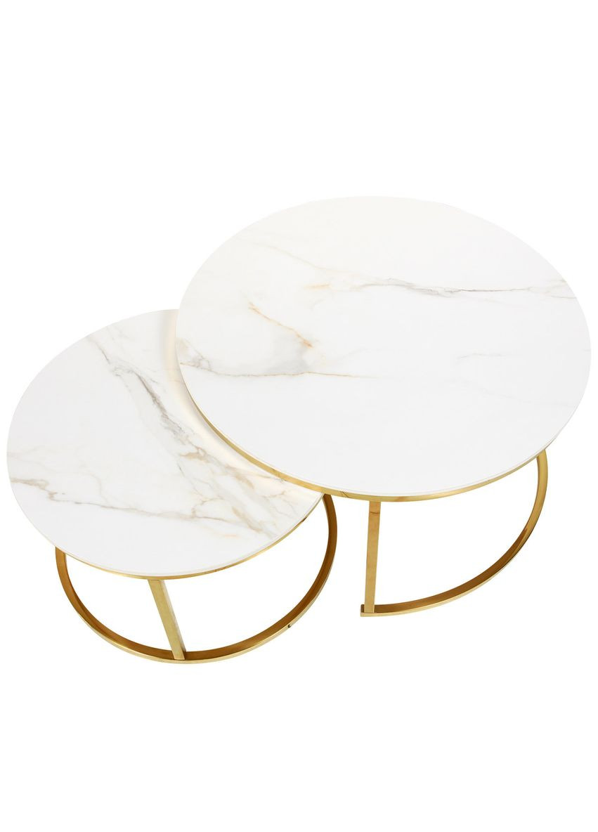 Журнальний столик ALABAMA A kass gold глянець еф.мармуру/золото (к-кт) Intarsio (372706872)