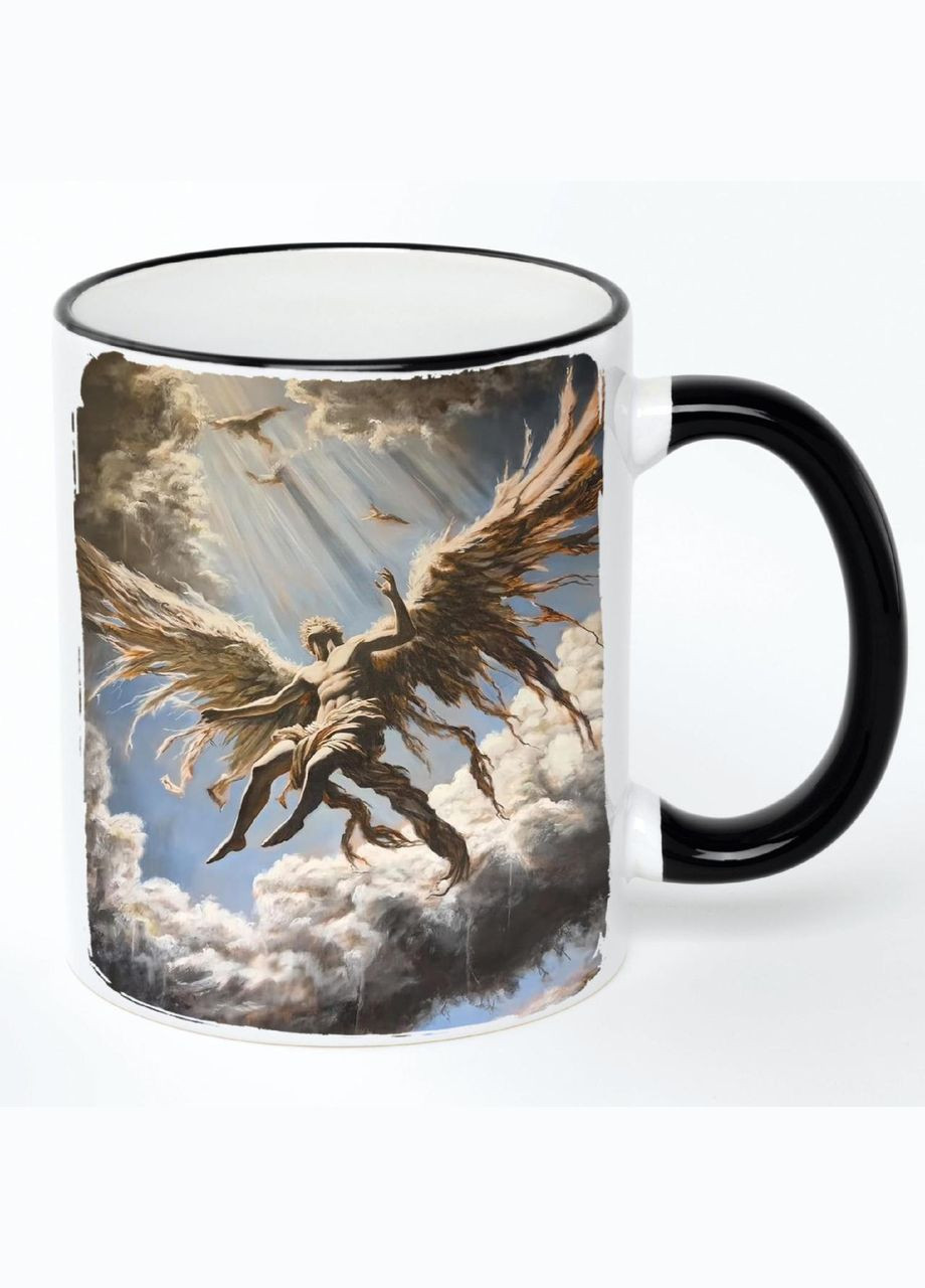 Чашка Арт #0050 (кружка, кружка) Белая с черной ручкой 330 мл No Brand (322715668)