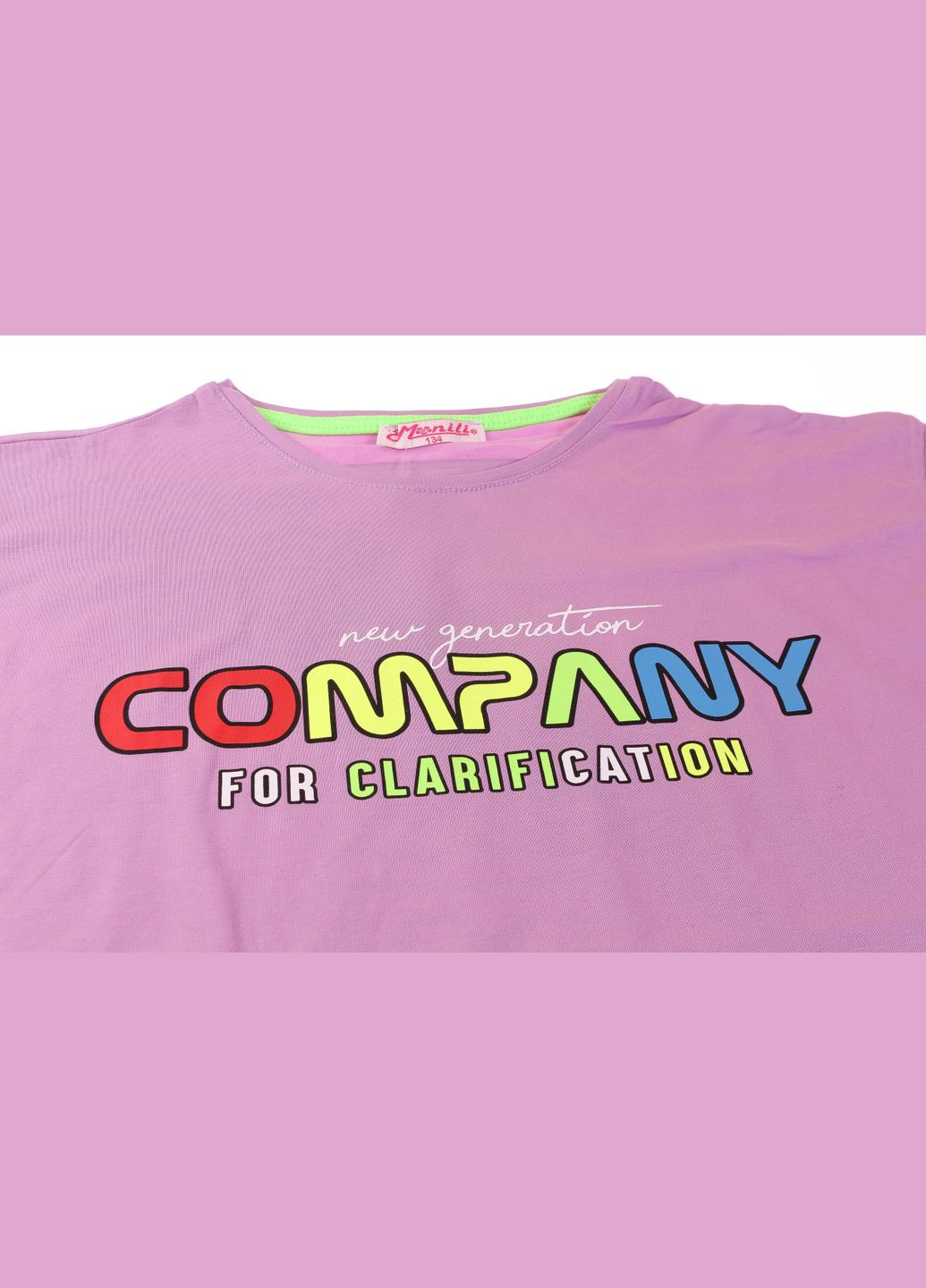 Ліловий літній футболка oversize + капрі 3147 ліловий Monili