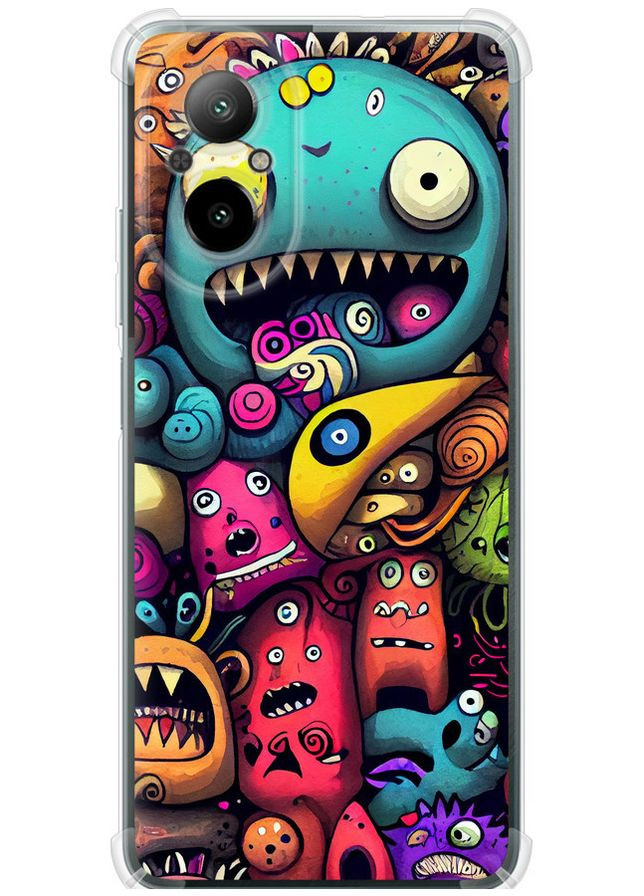 Силикон с усиленными углами чехол 'Cмешные монстры' для Endorphone Realme C67 4G (325488049)