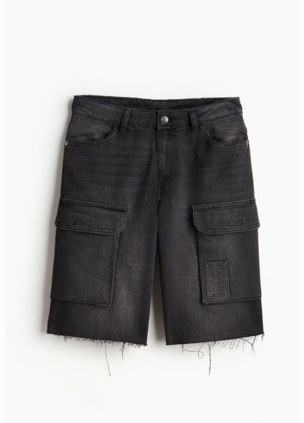 Жіночі джинсові шорти карго Н&М (56974) W34 Чорні H&M (291903284)