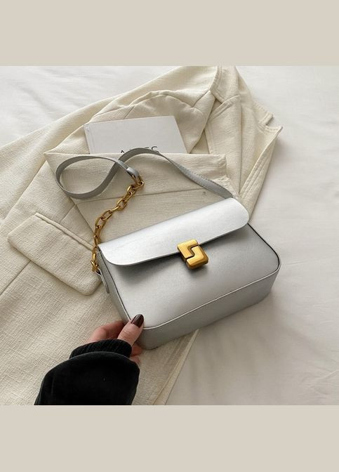 Женская классическая сумка 6079 кросс-боди серая No Brand (305849041)