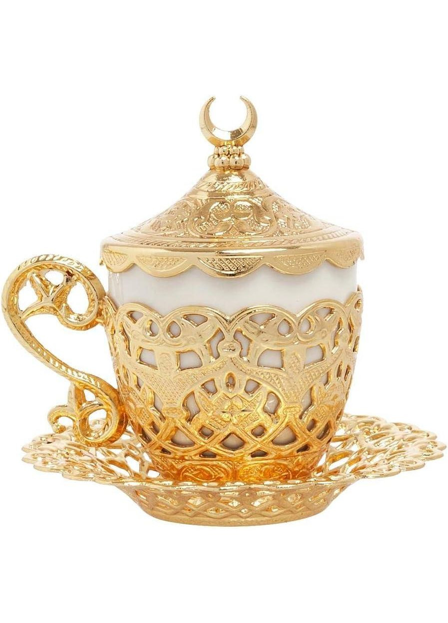 Турецкая чашка Демитас с блюдцем 100 мл. Золото (R-14824-VS) Acar (303348196)