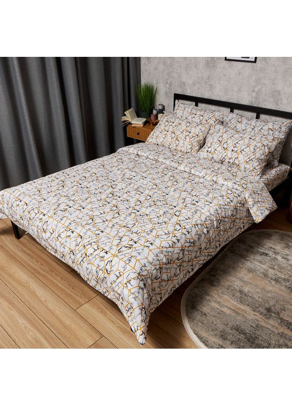 Комплект постельного белья Бязь Gold Люкс Полуторний 143х210 наволочки 2х70х70 (MS-820009467) Moon&Star Modern Marble (356114414)