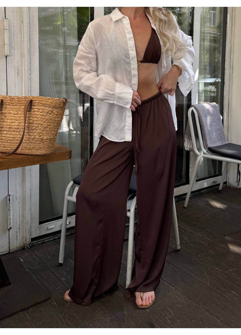 Легкие штаны из дабл-шелка 🌺Ознакомьтесь с размерной сеткой DK/DL Мода без кордонів (360964533)