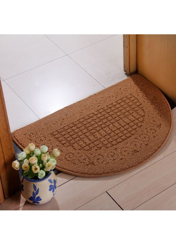 Килимок придверний напівкруглий 14231 48х78 см кавовий No Brand (361024822)