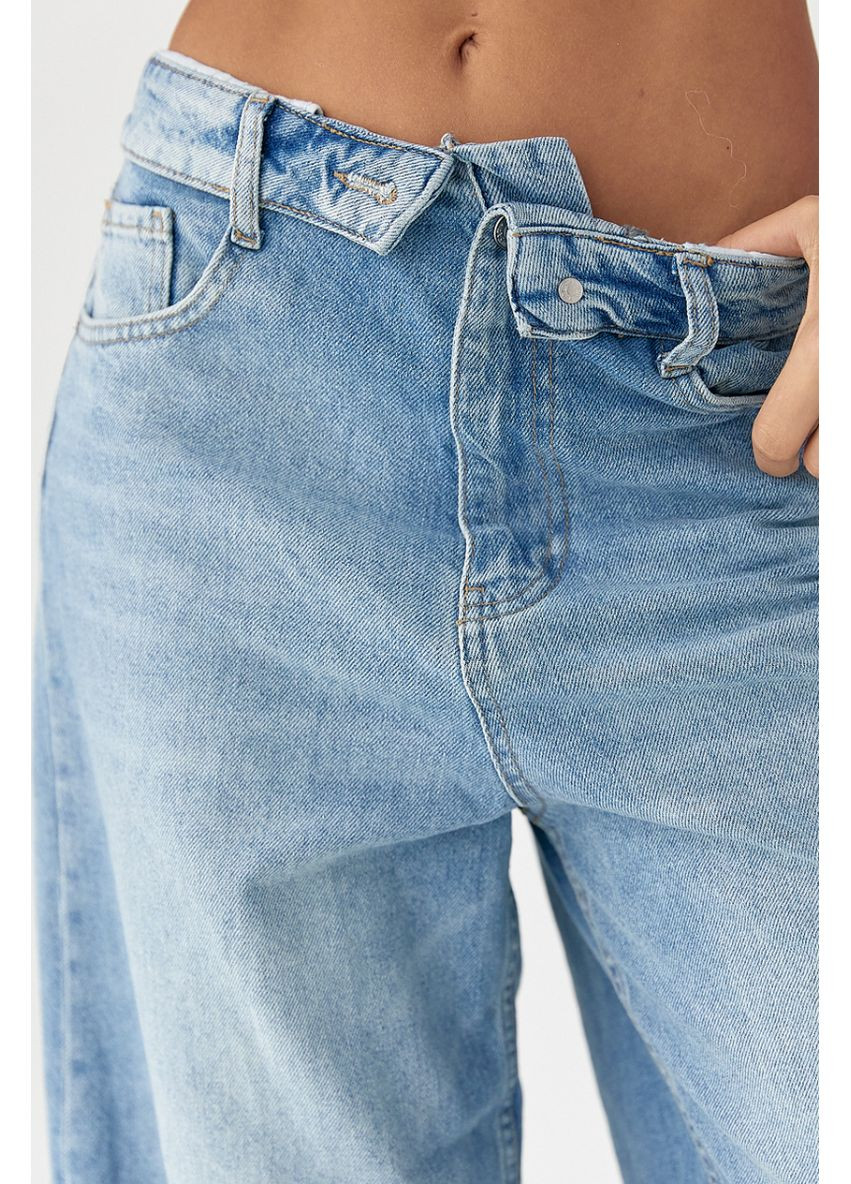 Джинси Baggy з підгорнутим поясом Джинсы Lurex - (370296378)