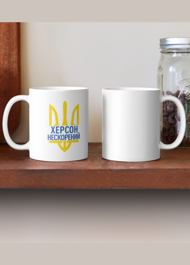 Чашка Керамическая Кружка с принтом Херсон нескорений герб Белая 330 мл Orca (317320309)