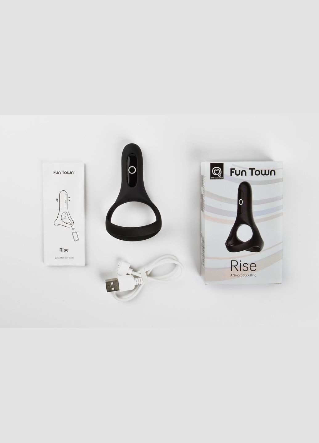 Двойное эрекционное кольцо Magic Motion Rise Black, управление со смартфона Fun Town (296627128)