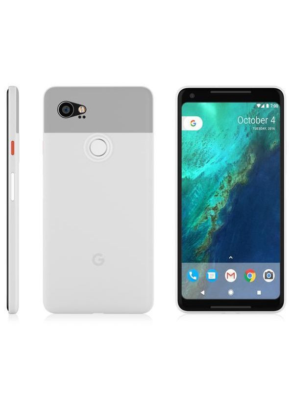 Ультратонкий чохол для Google Pixel 2 XL Білий матовий пластик Viseaon (322211789)