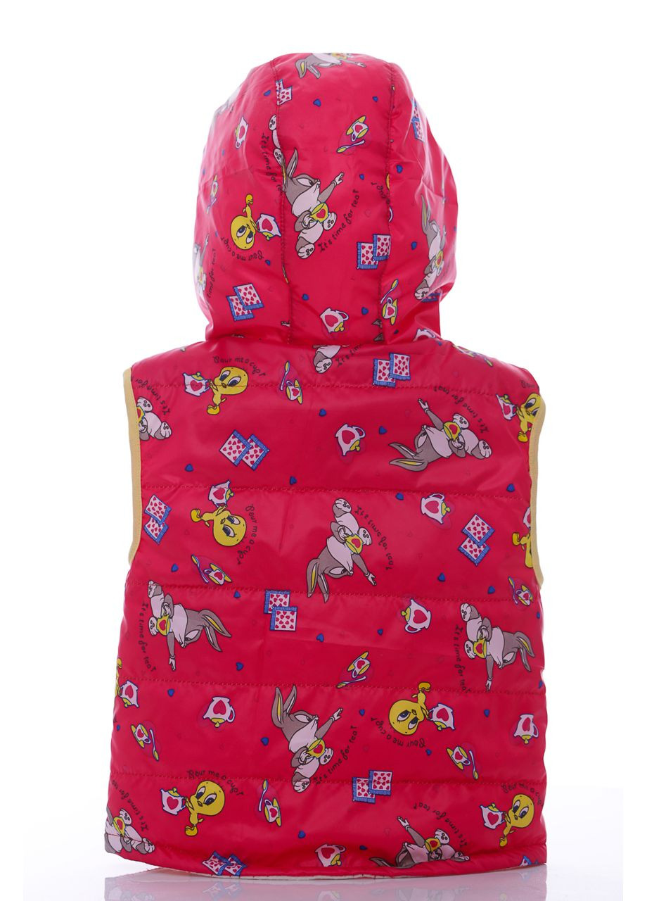 Жилетка для девочки на флисе с капюшоном Зайчик малиновый см (43270) BABYKROHA (297200386)