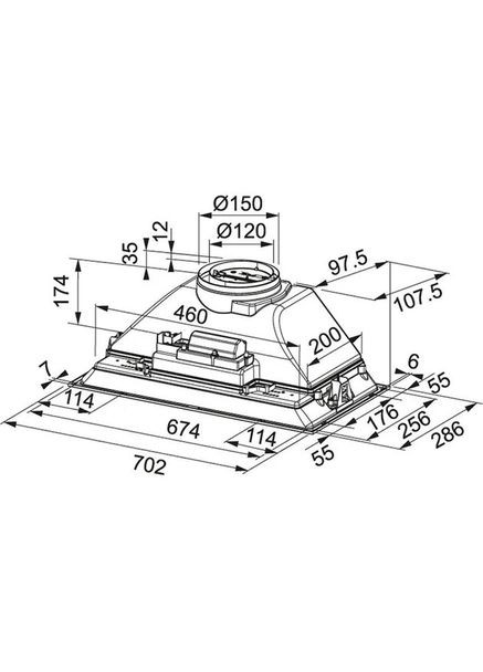 Кухонная вытяжка Inca Smart FBI 705 BK (305.0689.925) Черная матовая встроенная полностью, 70 см FRANKE (368588202)