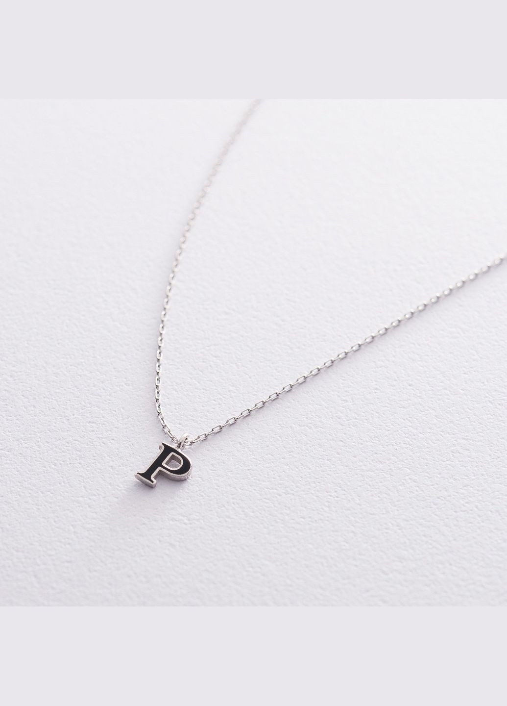 Серебряное колье с буквой Р 18972ч 45 Oniks (264023496)