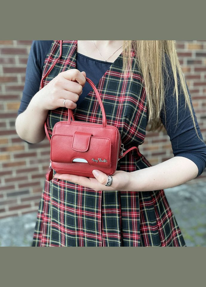 Жіноча шкіряна міні-сумочка гаманець Contatto 3075 rosso Tony Perotti (303831087)