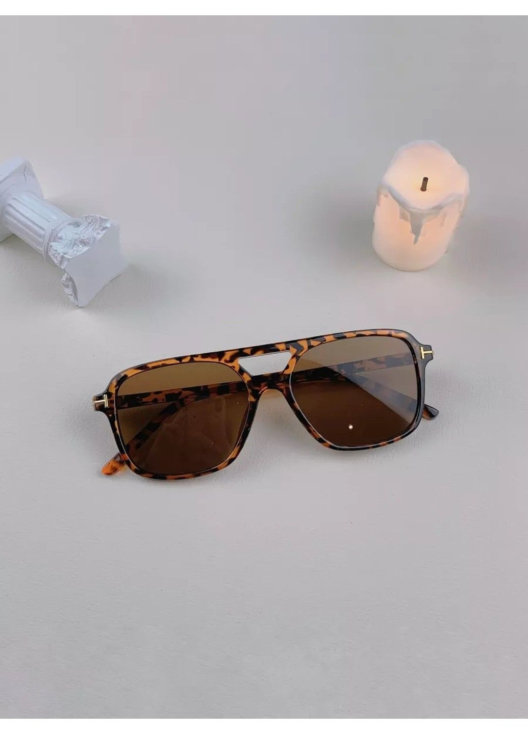 Солнцезащитные очки авиатор Casual леопардовые коричневые No Brand (311604628)
