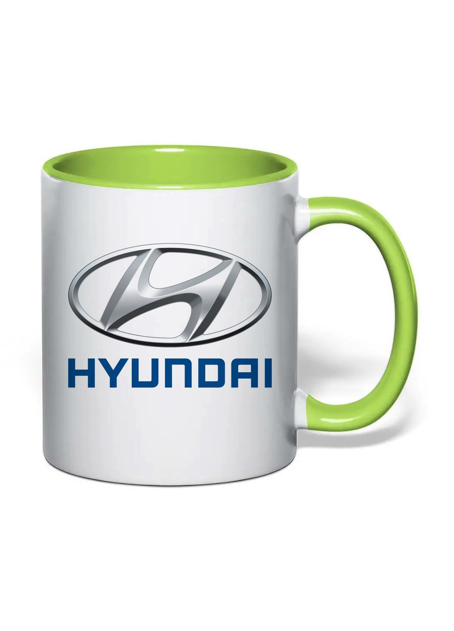 Чашка с печатью "Hyundai" 330 мл (цвет салатовый) (34009) No Brand (366303429)