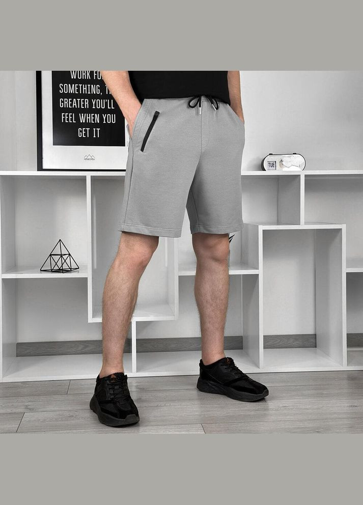 Стильные мужские шорты серые двунитка Freedom (345123034)