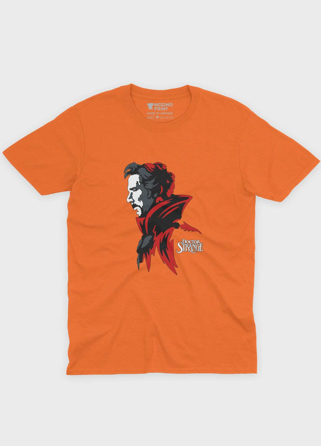 Оранжевая демисезонная футболка для мальчика с принтом супергероя - доктор стрэндж (ts001-1-ora-006-020-001-b) Modno