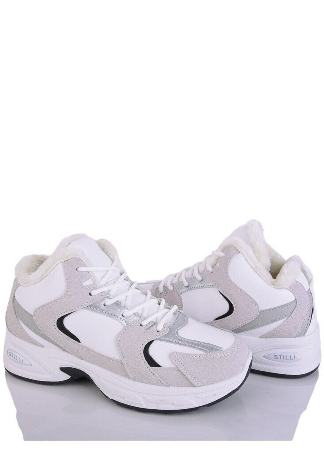Молочные всесезон кожаные кроссовки на меху mp200-2 Stilli