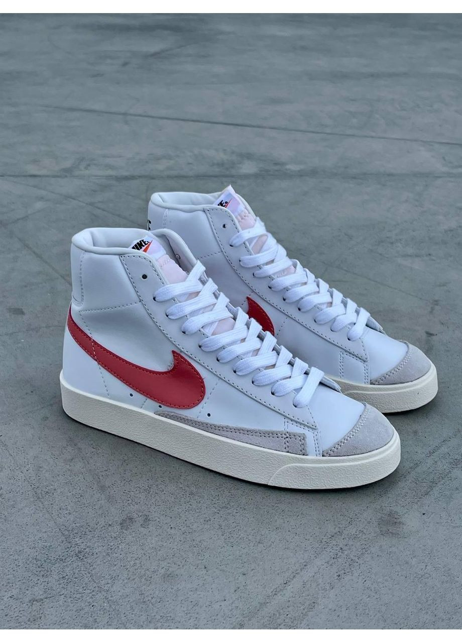 Білі Осінні кросівки чоловічі nike blazer white «coral logo» найк блейзер No Brand