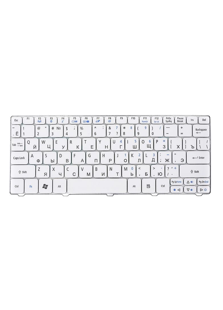 Клавиатура для ноутбука ACER Aspire One 521, eMachines 350 белый, без фрейма PowerPlant (314835057)