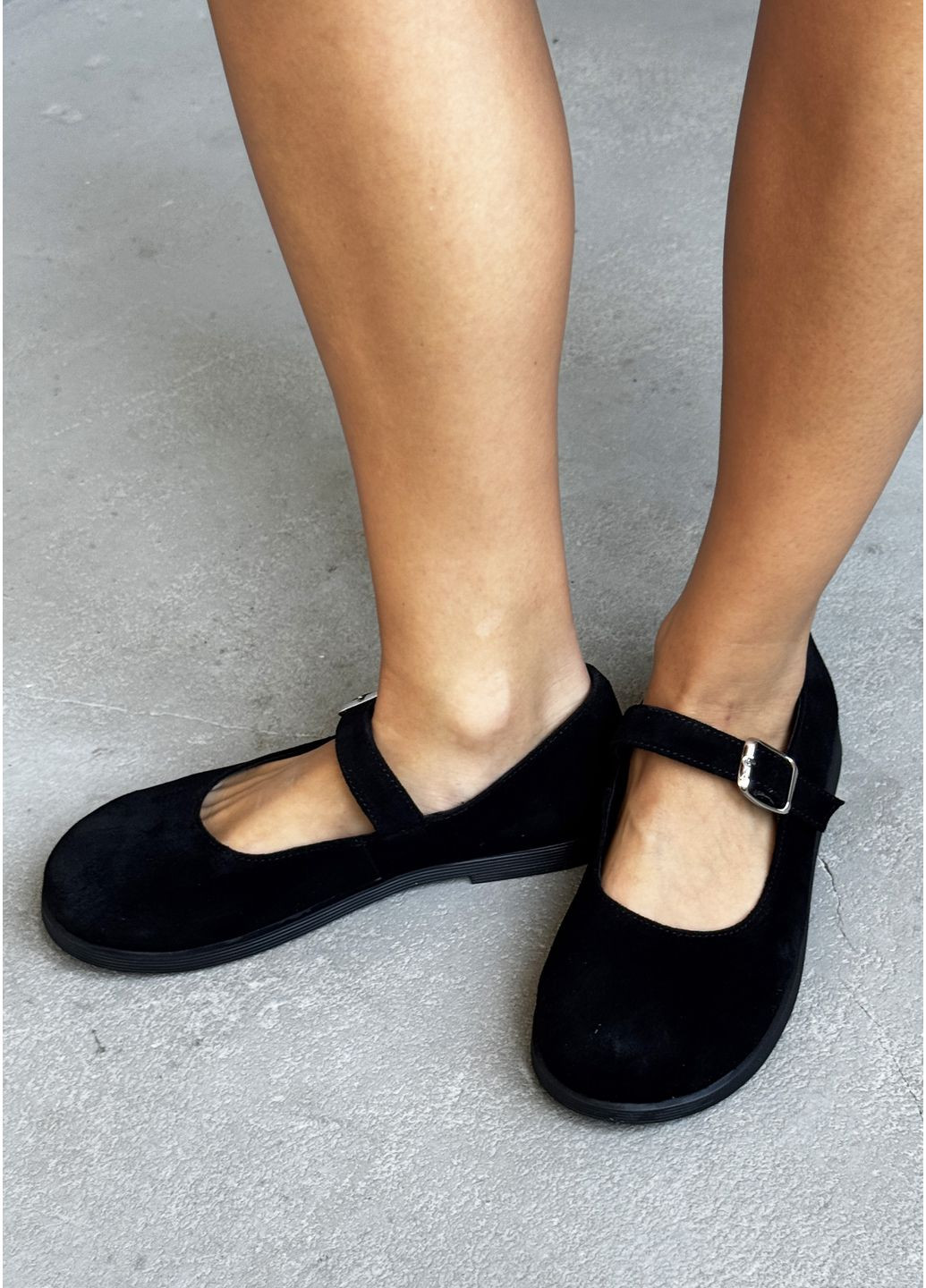 InFashion Елегантні жіночі туфлі з натуральної замші мері джейн чорний з натуральна замша, україна — демісезон (359655879)