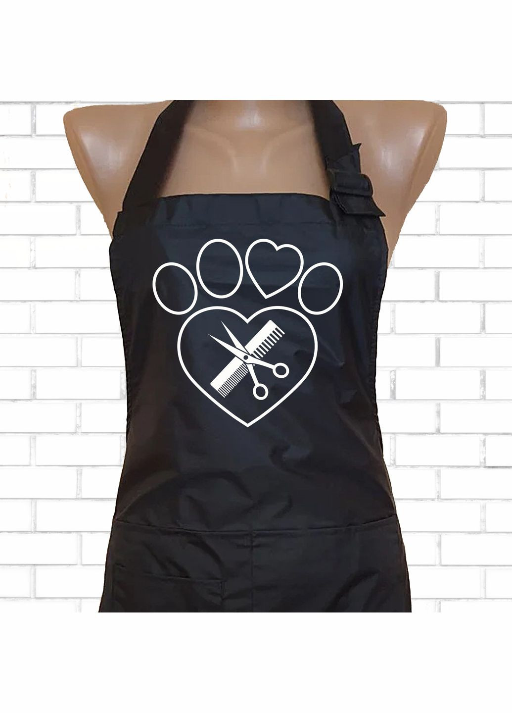Фартух з принтом Лапка для грумера No Brand (325405584)