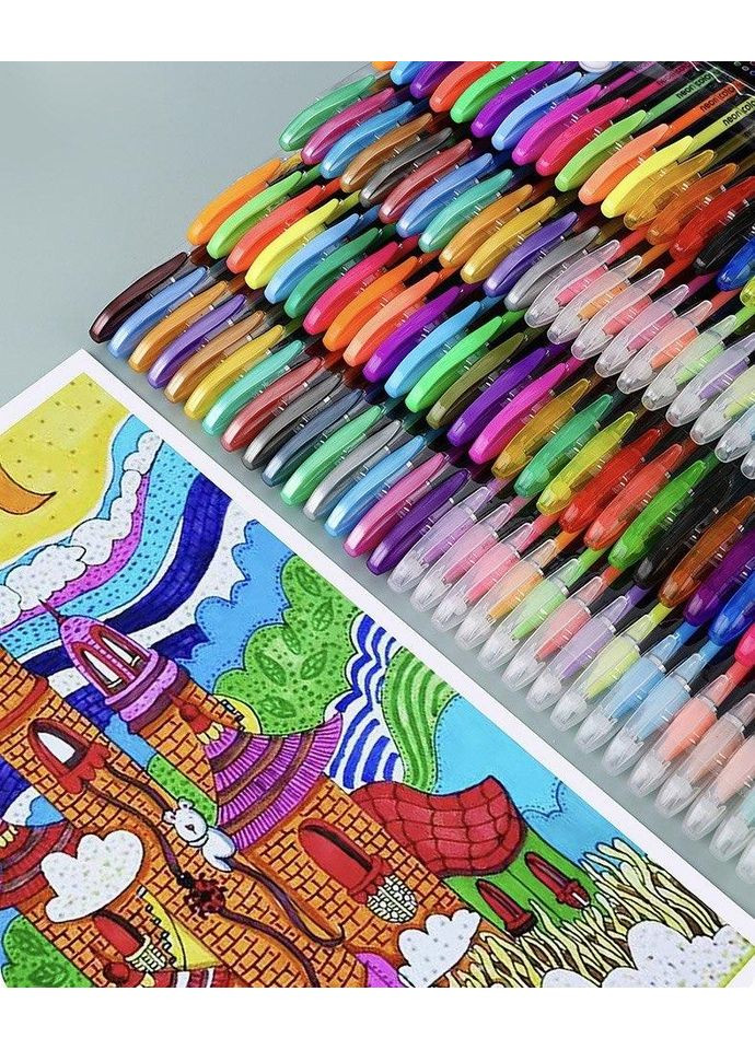 Набір гелевих перламутрових ручок HG-6107, 60 кольорів з ефектом металік No Brand (366197810)