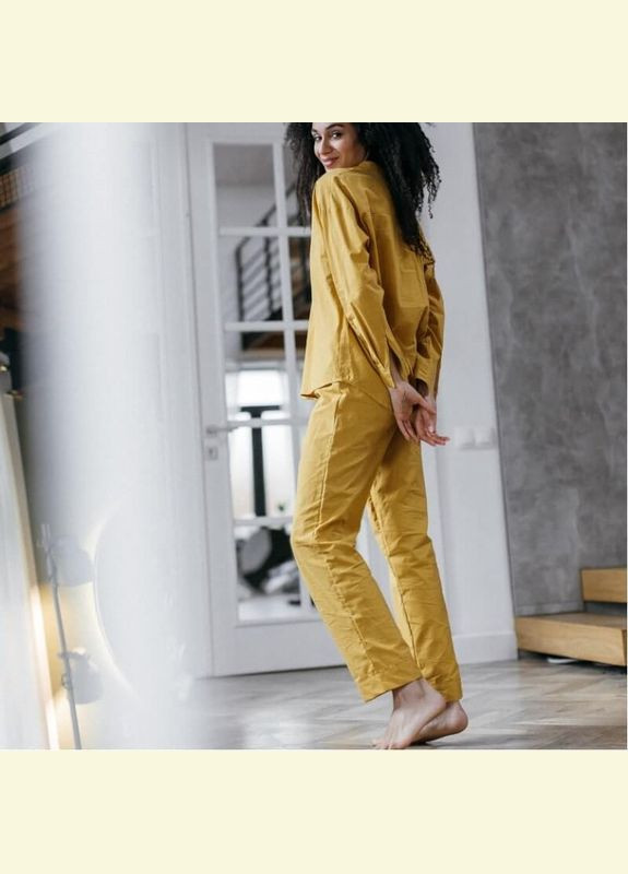 Жовта піжама жіноча з вареної бавовни curry l Leglo