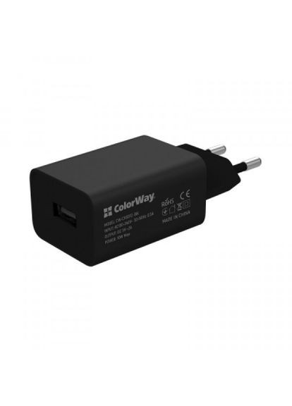 Зарядний пристрій (CWCHS012-BK) Colorway 1usb auto id 2a (10w) black (271044525)