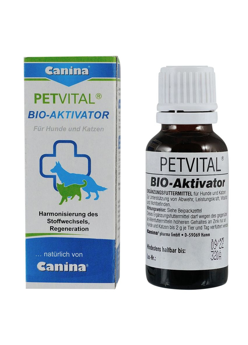 Рідкий комплекс з амінокислотами та залізом Petvital Bio-Aktivator 20 мл (4027565712007) Canina (279567341)