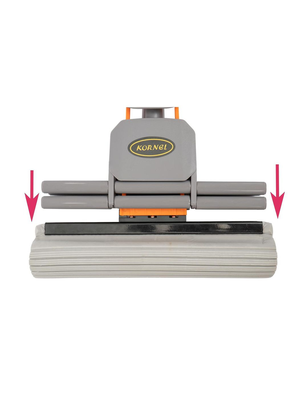 Швабра для прибирання роликова телескопічна з подвійним віджиманням 27 см Сірий Kornel (284419927)