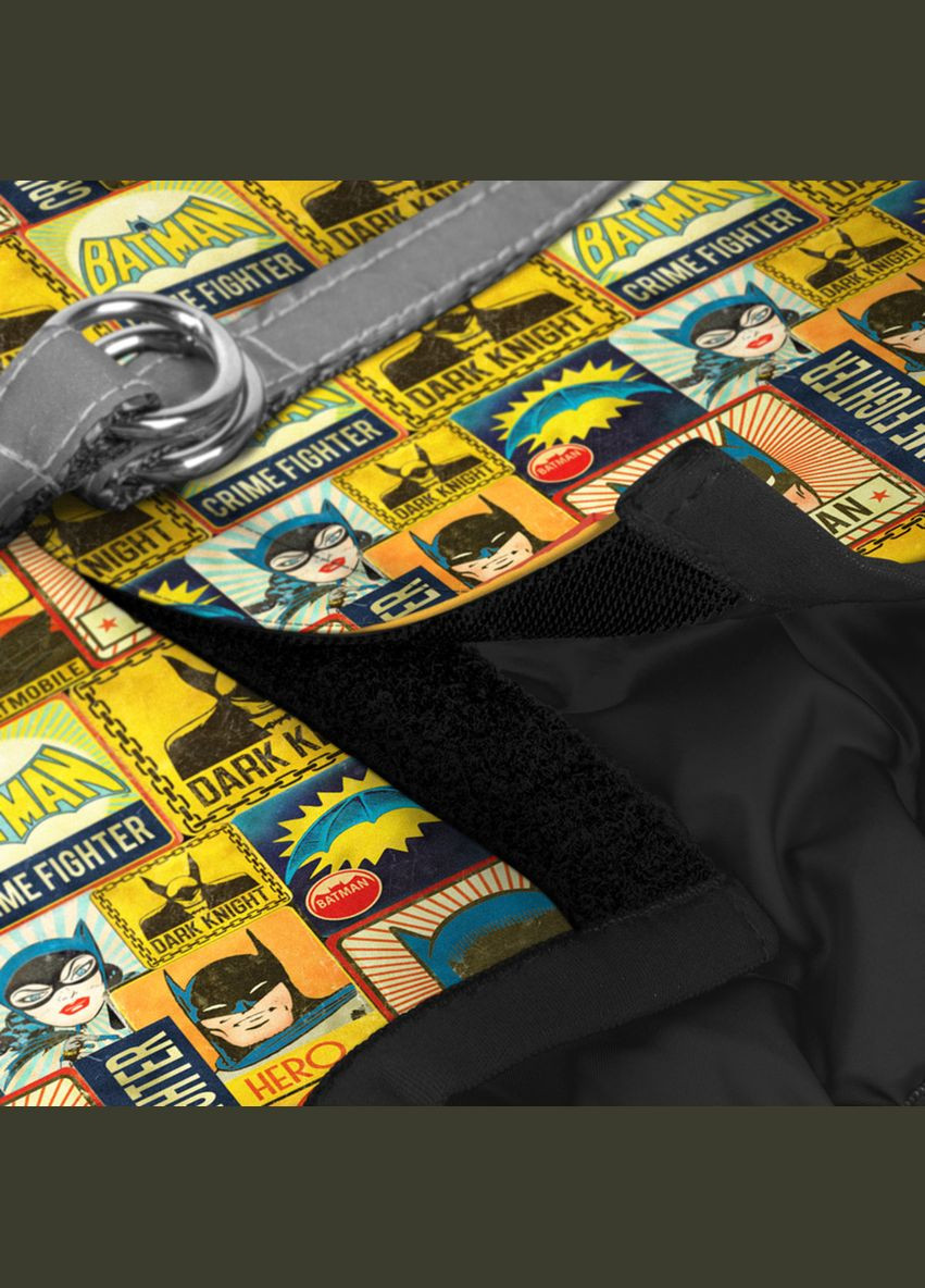 Шлея для собак м'яка Clothes "Бетмен вінтаж" XS1, В 24-27 см С 18-20 см WAUDOG (279562531)