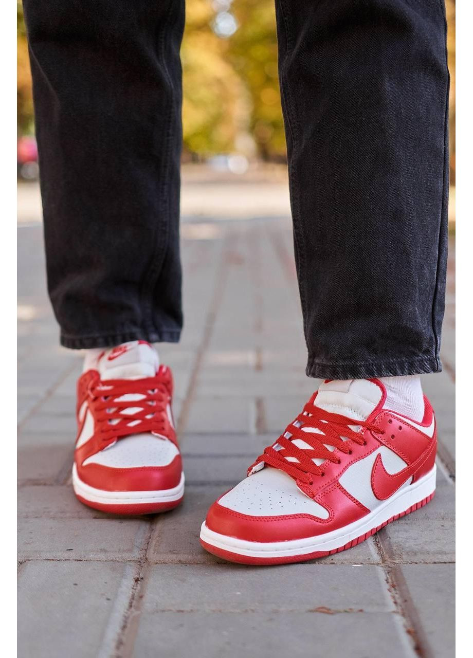 Серые демисезонные кроссовки мужские nike sb dunk low retro medium grey red найк сб данк No Brand
