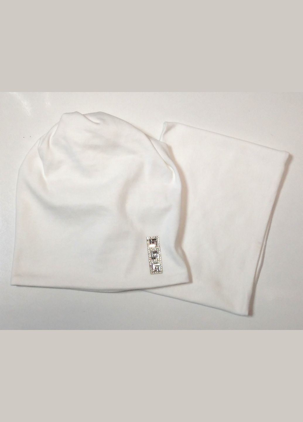 Молочный демисезонный комплект шапка и бафф Arctic