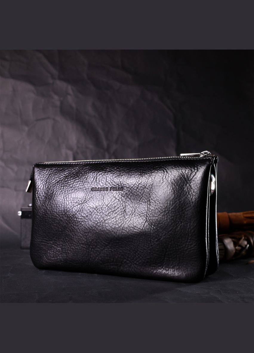 Качественный женский клатч из натуральной кожи 11658 Черный Grande Pelle (331913536)