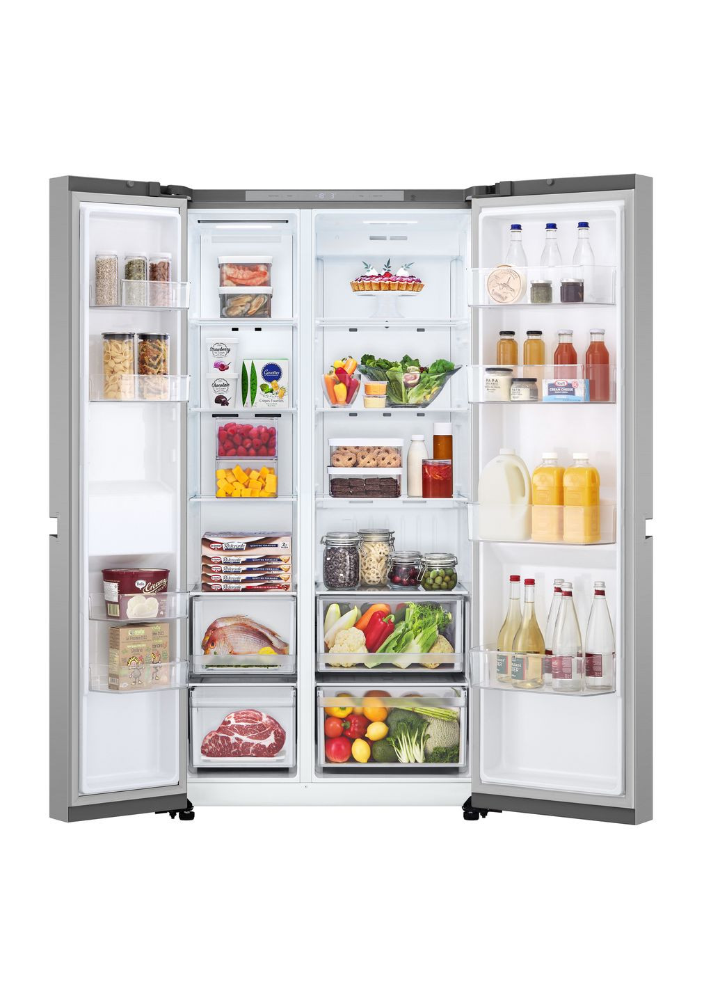 Холодильник GC-B257KNHW SBS, 179x91х74, холод.відд.-422л, мороз.відд.-236л, 2дв., А+, NF, інв., диспл внутр., сріблястий LG (364275491)