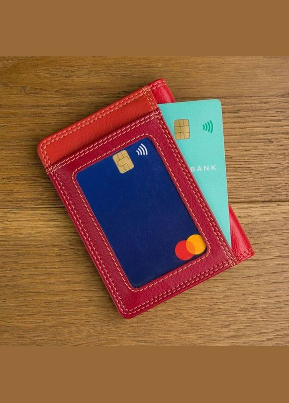 Кожаный кошелек-картхолдер RB111 Madagascar Red Multi (RB111 RED M) Visconti (341827852)