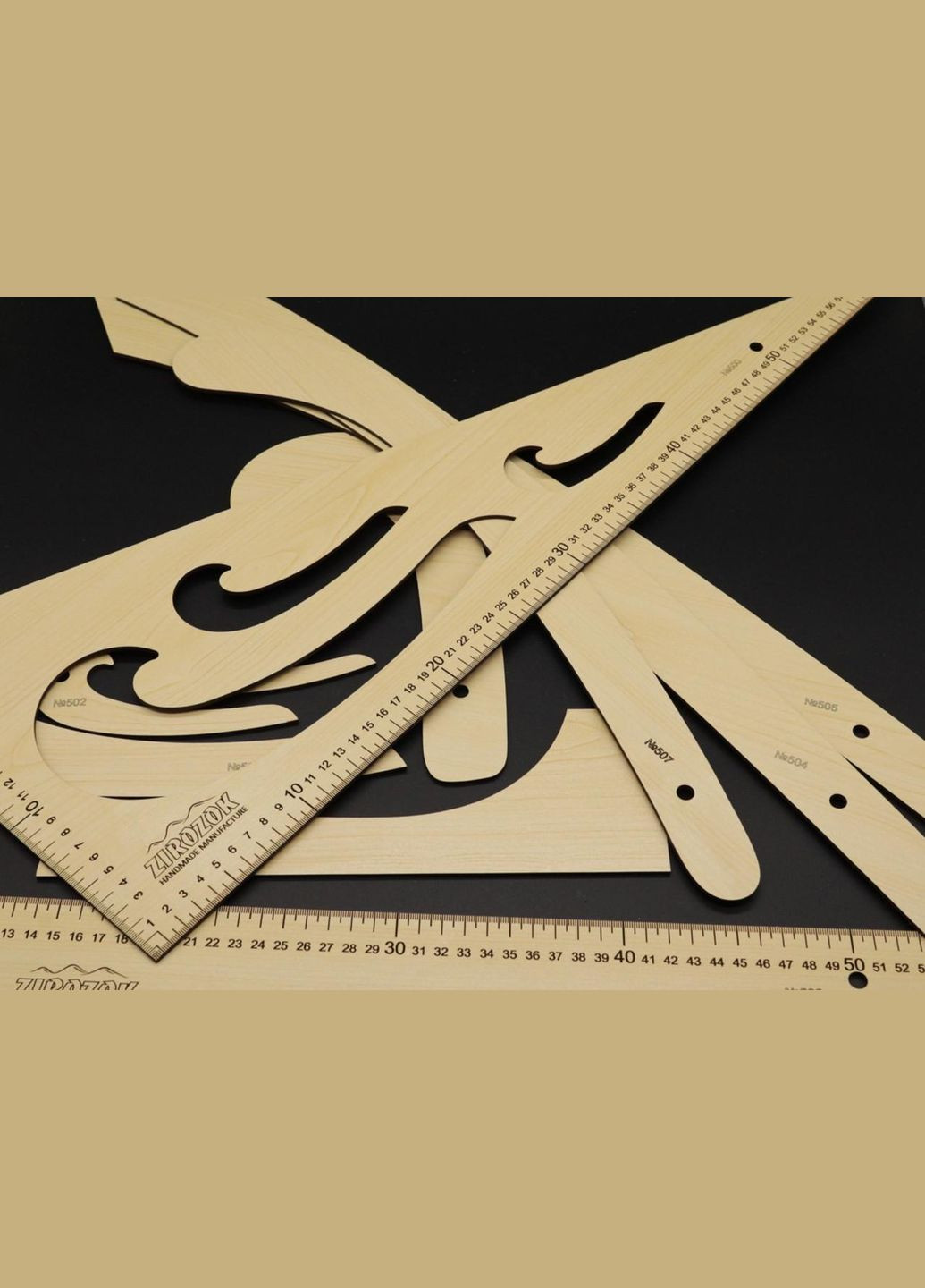 Деревянные линейки. Набор лекалов. HM furnitura (330607615)