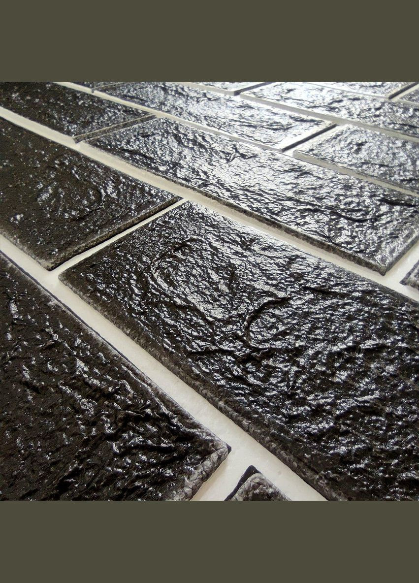 3D панель стінова самоклеюча 70*70cm*5mm чорна цегла з білим D (3DPanda-1503) Sticker Wall (323155049)