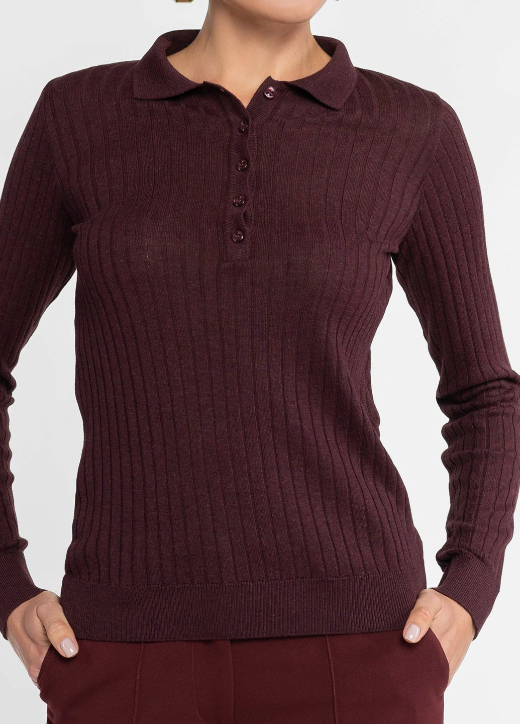 Бордовая женская футболка-поло женское бордовое Arber