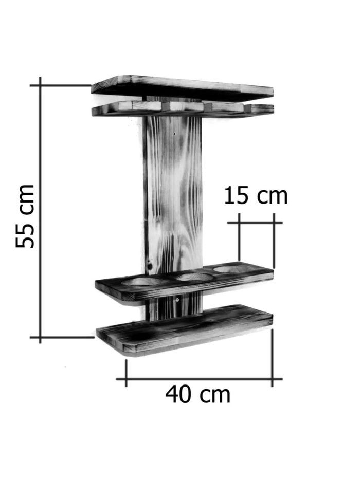 Настінна винна полиця з дерева Катсу трюфель (ПНК-024628) No Brand (327425931)