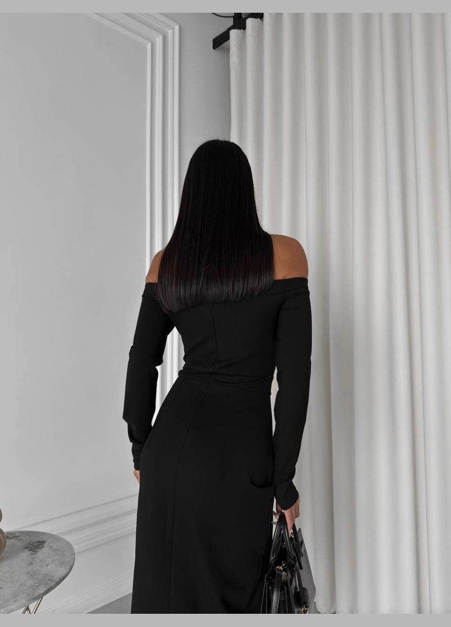 Черное праздничный, коктейльное, деловое, откровенный, кэжуал платье-футляр футляр No Brand