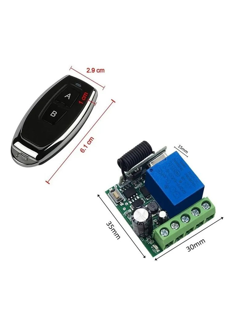 Радіо реле з пультом 433 МГц 12/220В (0122) No Brand (352720223)