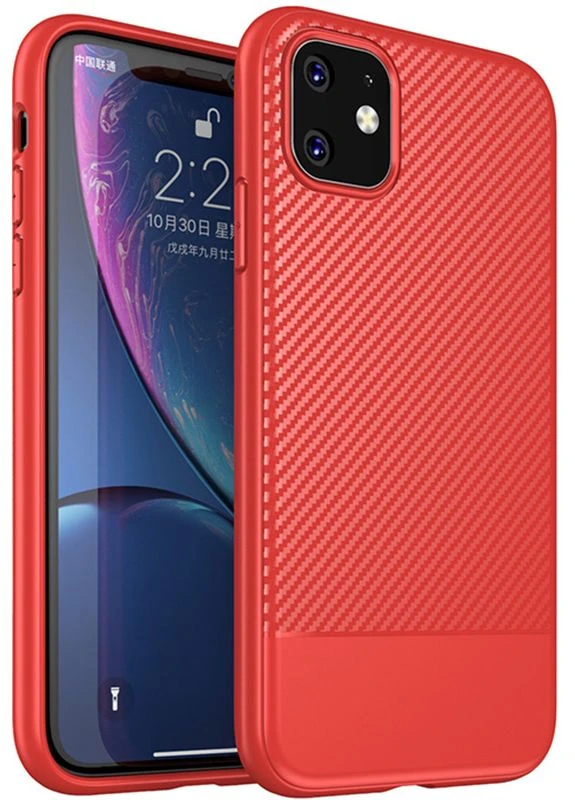 Чехол-накладка Moosy Series/TPU With Carbon Fiber Case Apple iPhone 11 Red iPaky (301784075)