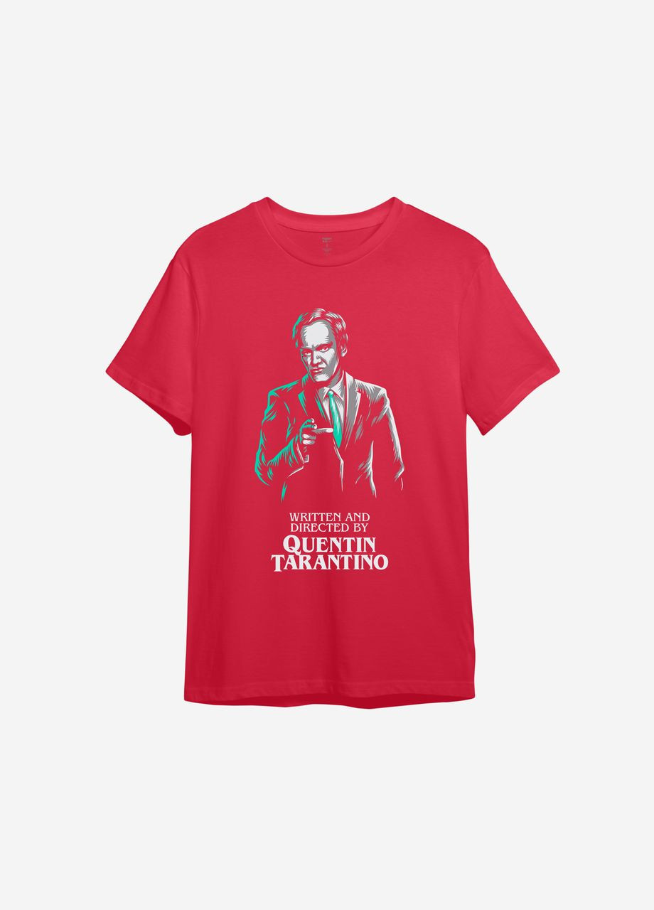 Червона футболка з принтом "quentin tarantino" ТiШОТКА