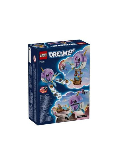Конструктор DREAMZzz Повітряна куля Іззі «Нарвал» 156 деталей (71472) Lego DREAMZzz Повітряна куля Іззі Нарвал 156 деталей (366656480)