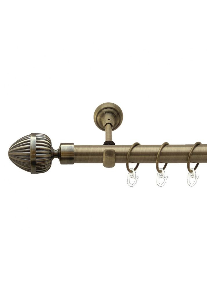 Карниз Одеон металлический однорядный открытый гладкая труба Антик 25 мм 300 см (00-00010165) ORVIT (300283769)