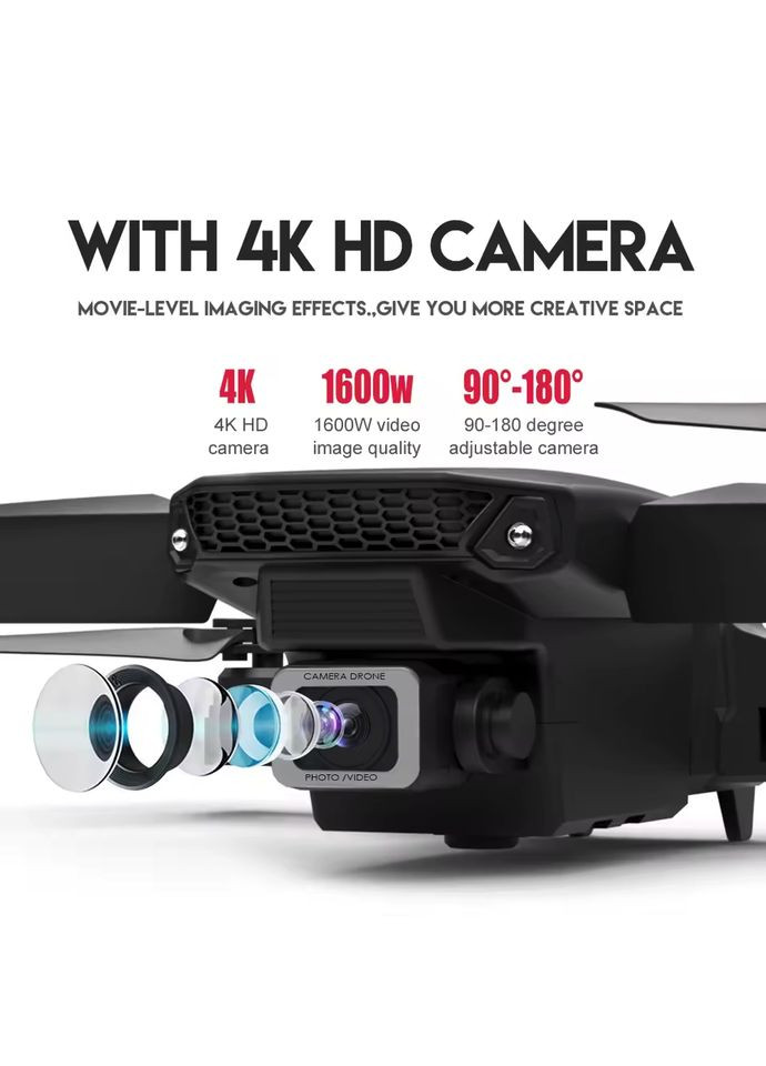 Квадрокоптер дрон E99 с двойной камерой, 500 mAh VHG (347640430)